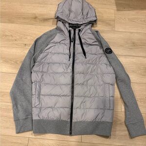 Men's Large Canada Goose HyBridge Huron Full Zip Hoody. Color: Stone Heather